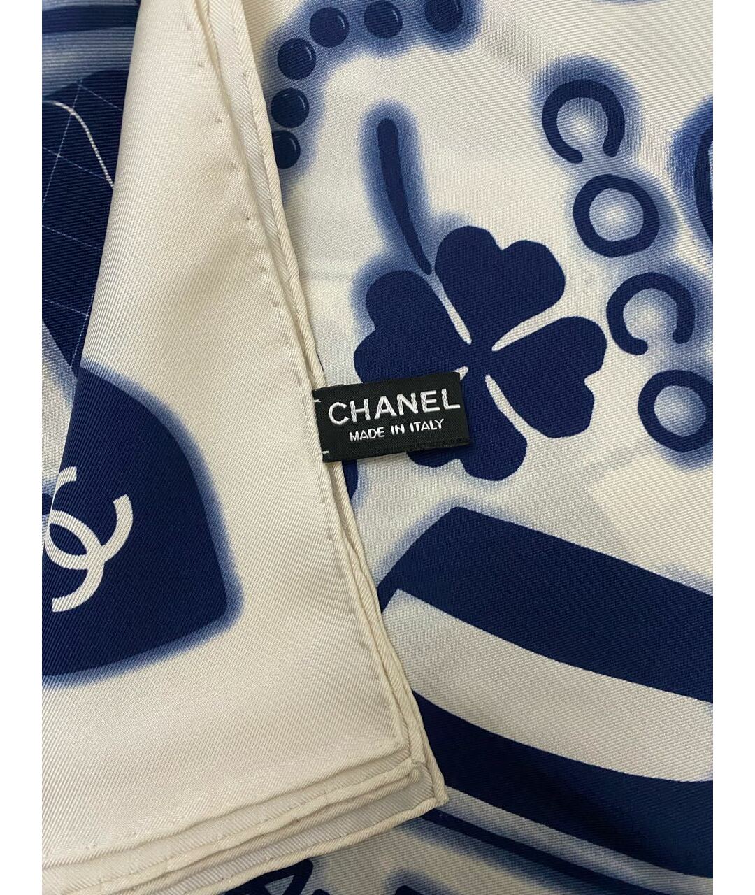 CHANEL Белый шелковый шарф, фото 2