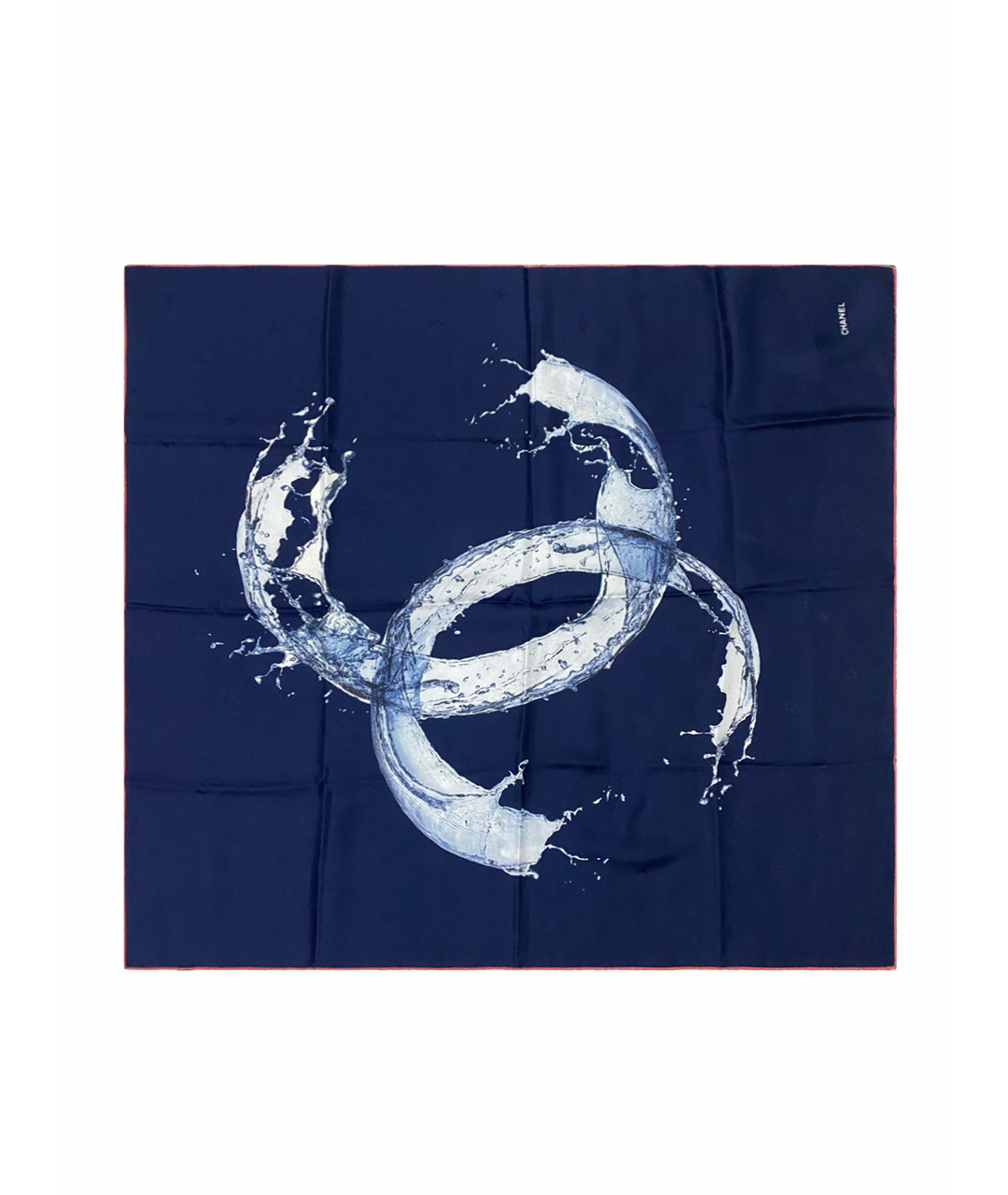 CHANEL PRE-OWNED Темно-синий шелковый шарф, фото 1
