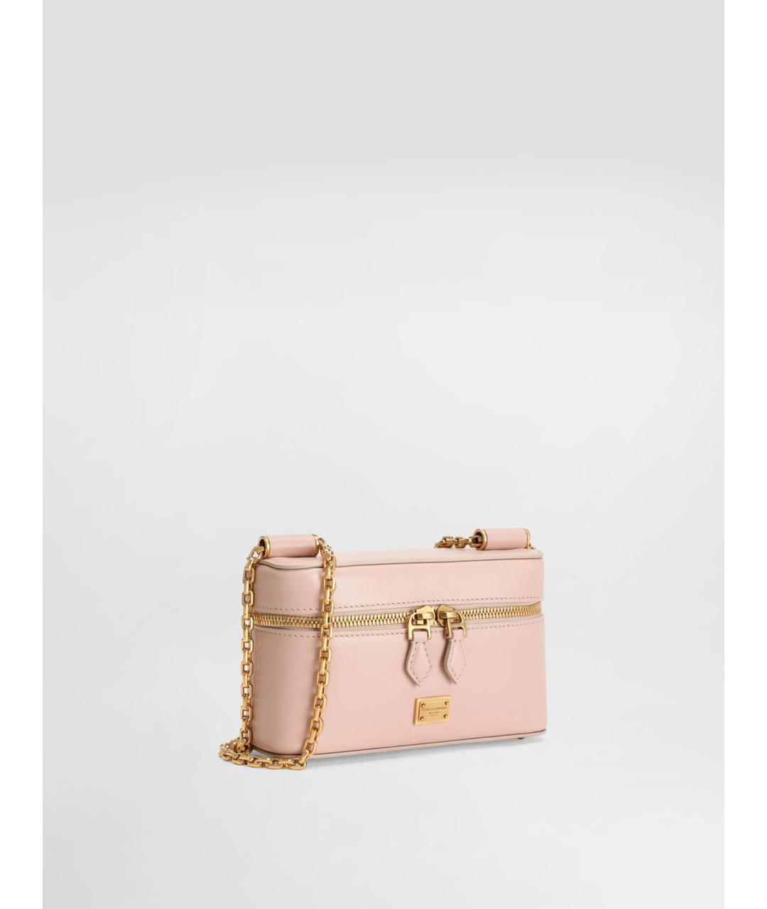 DOLCE&GABBANA Розовая кожаная сумка через плечо, фото 3