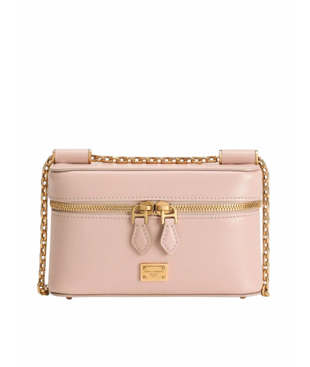 DOLCE&GABBANA Розовая кожаная сумка через плечо, фото 1