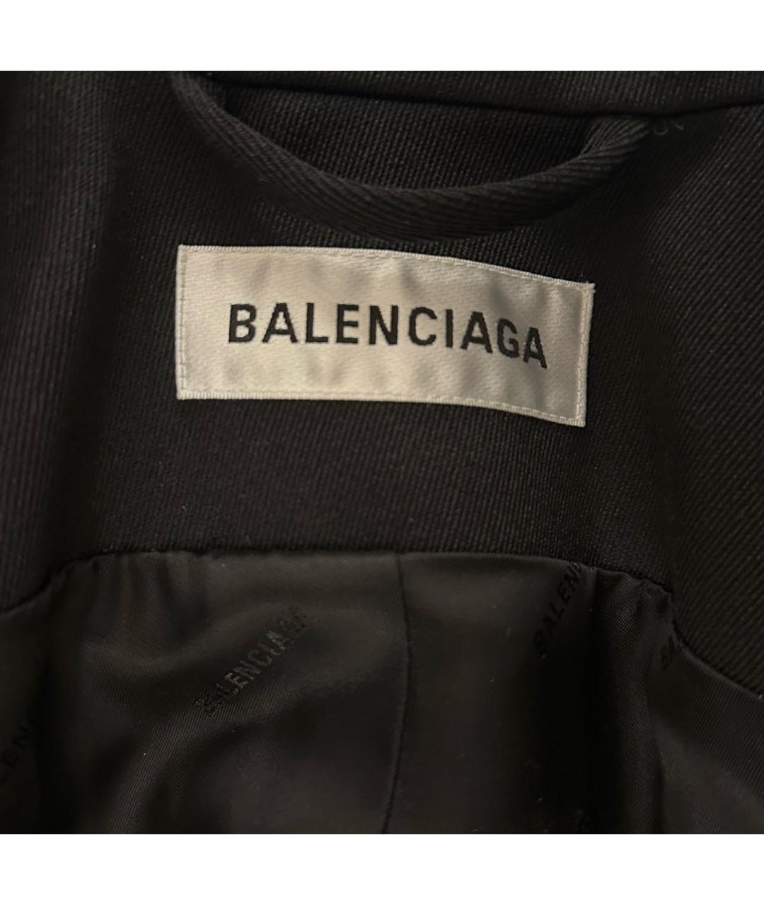 BALENCIAGA Черный шерстяной жакет/пиджак, фото 3