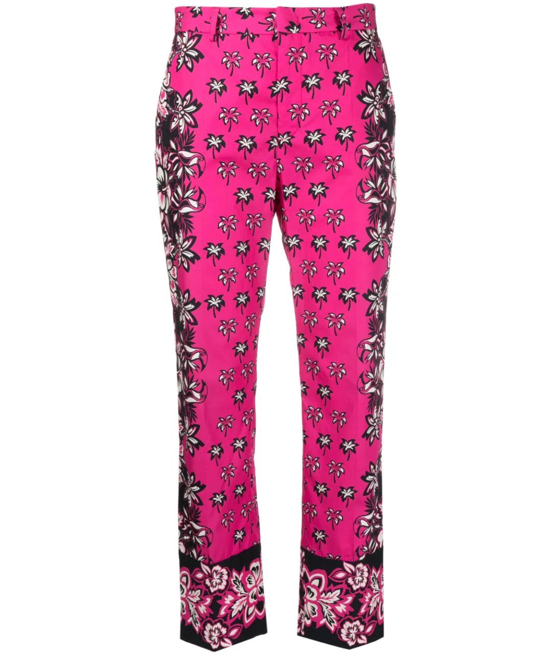 VALENTINO Мульти хлопковые прямые брюки, фото 1