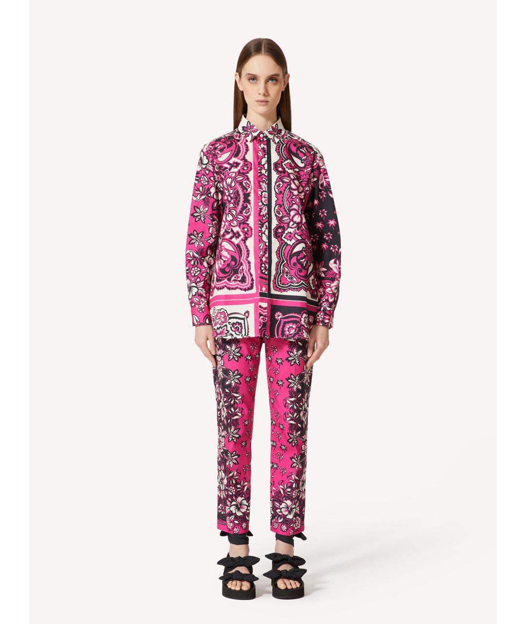 VALENTINO Мульти хлопковые прямые брюки, фото 2