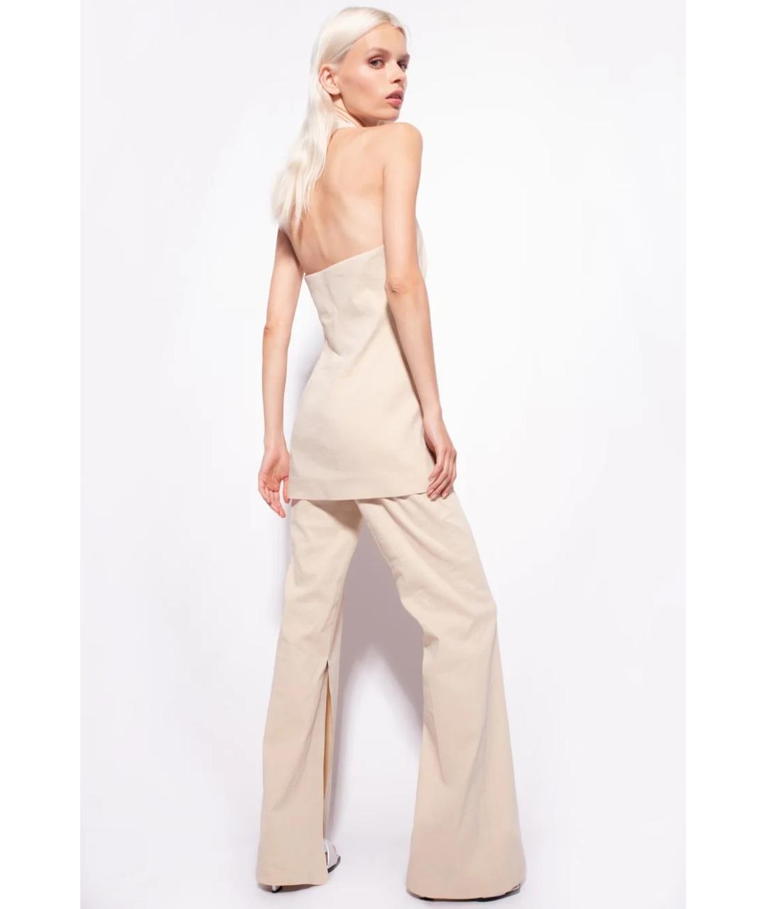 PINKO Бежевые прямые брюки, фото 4