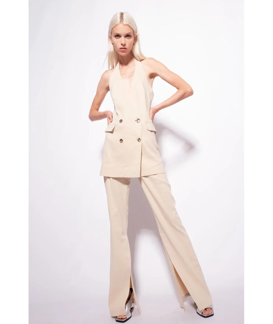 PINKO Бежевые прямые брюки, фото 2