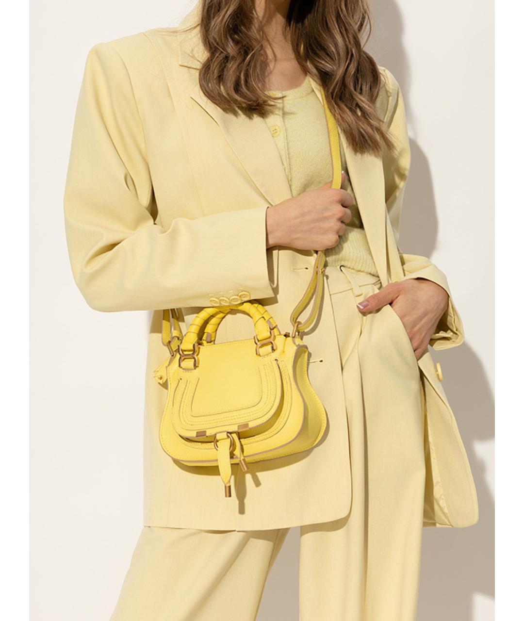 CHLOE Желтая кожаная сумка тоут, фото 4