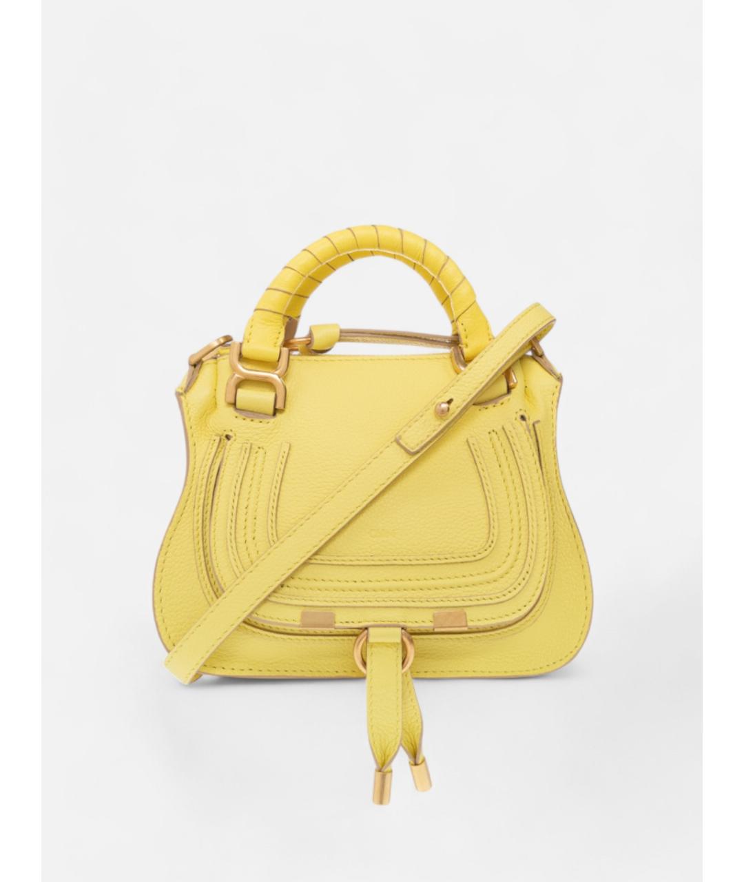 CHLOE Желтая кожаная сумка тоут, фото 5