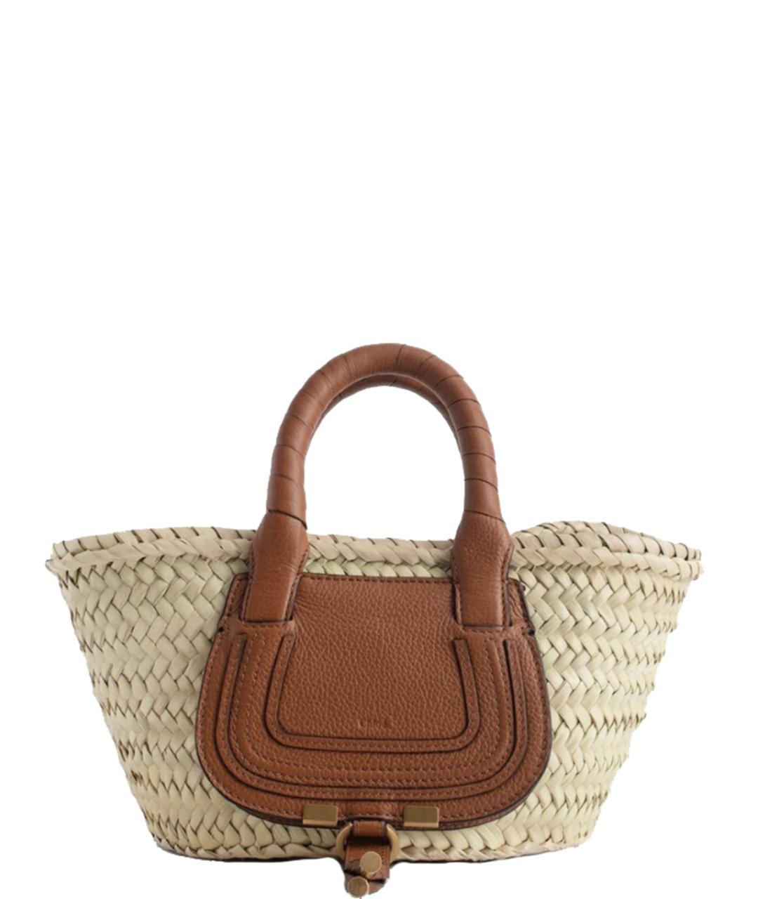 CHLOE Бежевая пелетеная сумка тоут, фото 1