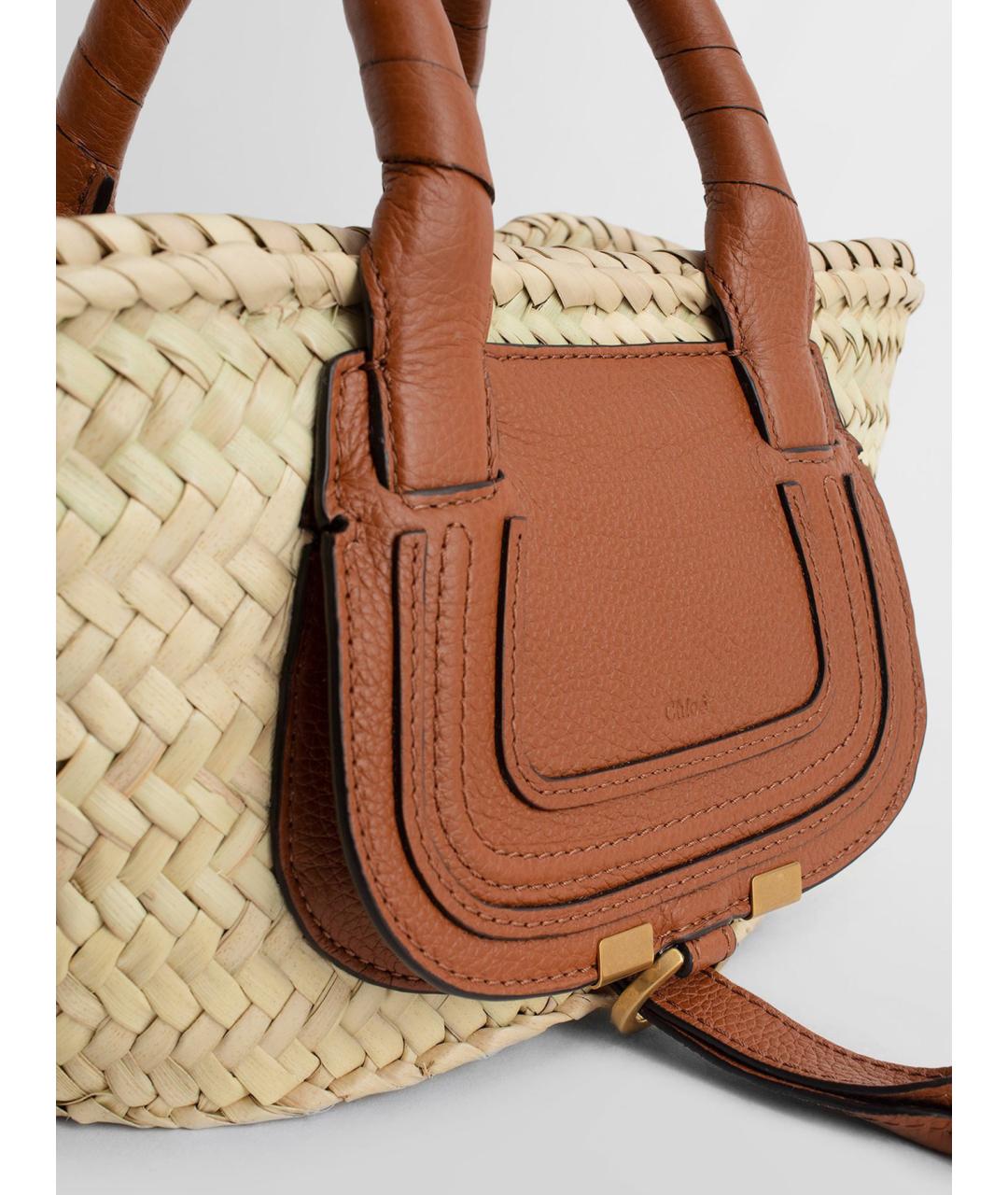 CHLOE Бежевая пелетеная сумка тоут, фото 3