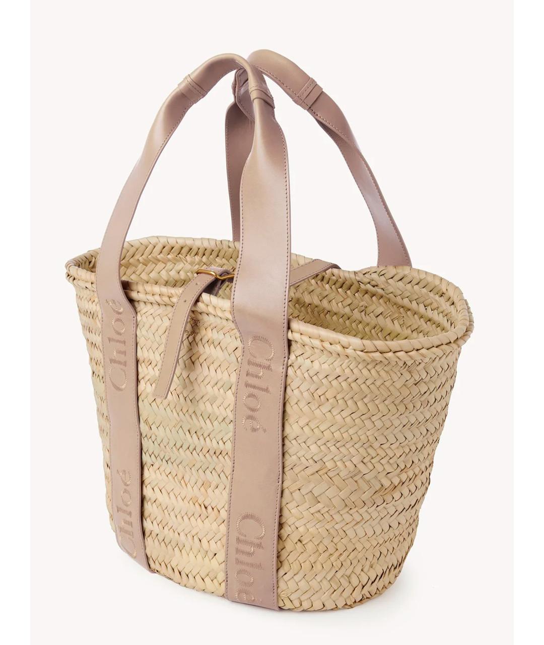 CHLOE Бежевая пелетеная сумка тоут, фото 2