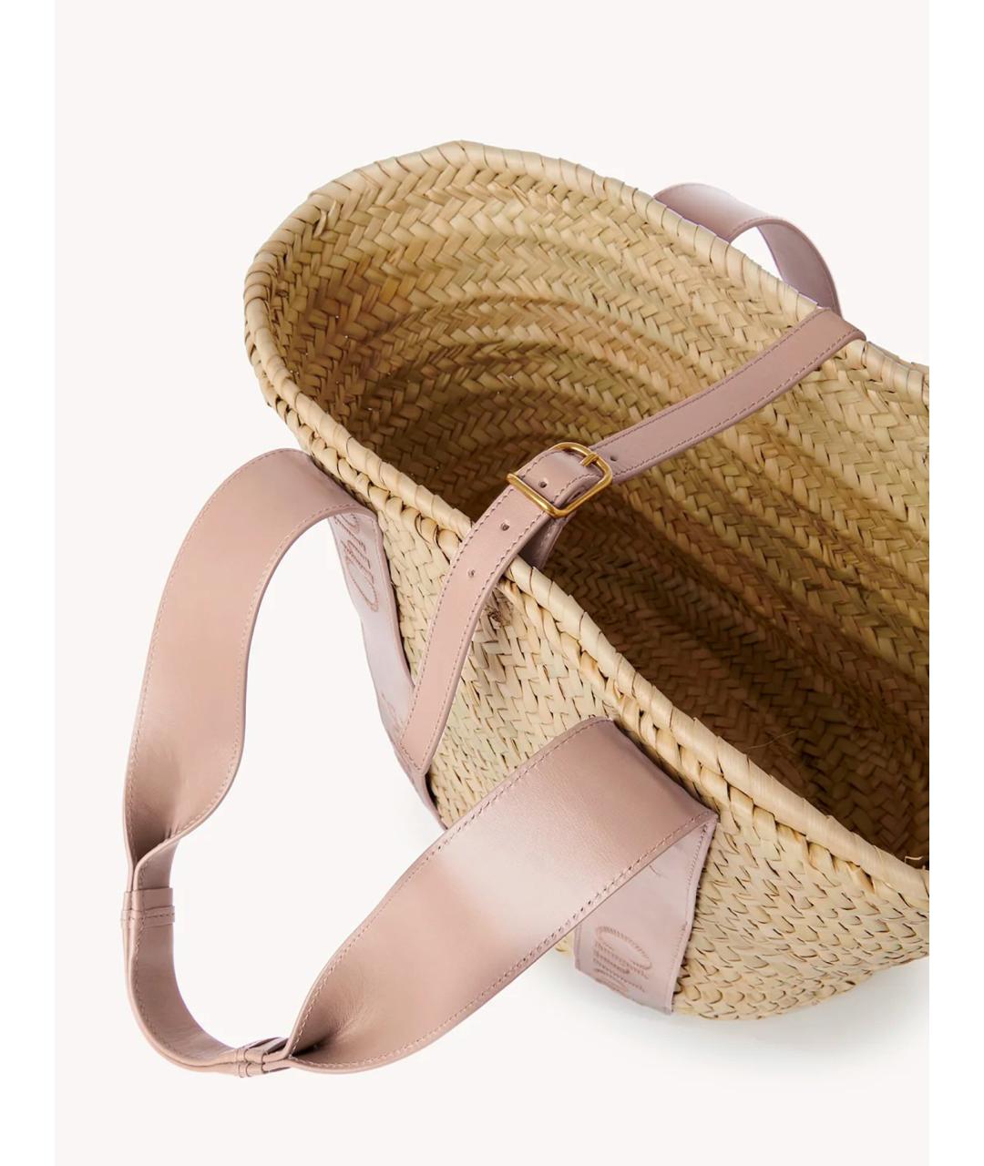 CHLOE Бежевая пелетеная сумка тоут, фото 3