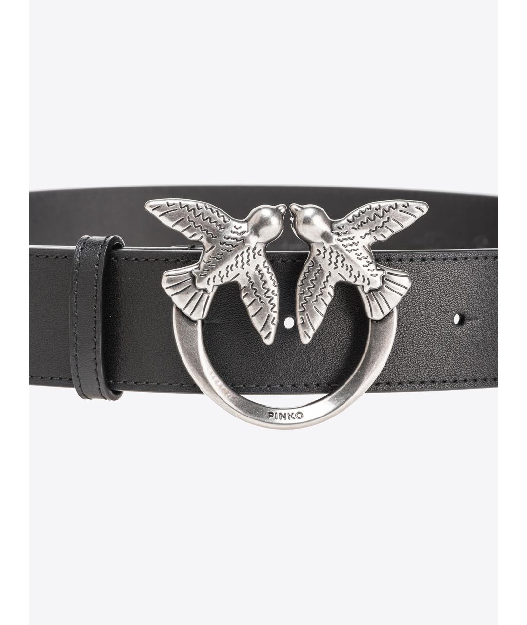 PINKO Черный кожаный ремень, фото 3