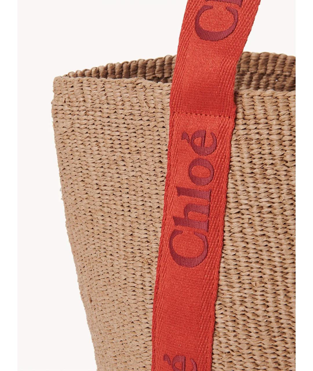 CHLOE Бежевая пелетеная сумка тоут, фото 3