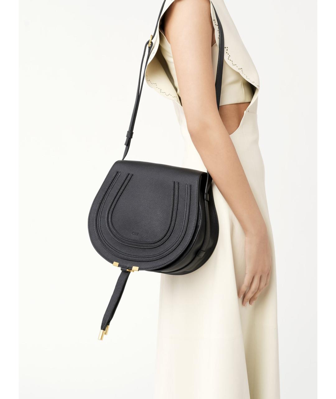 CHLOE Черная кожаная сумка через плечо, фото 2