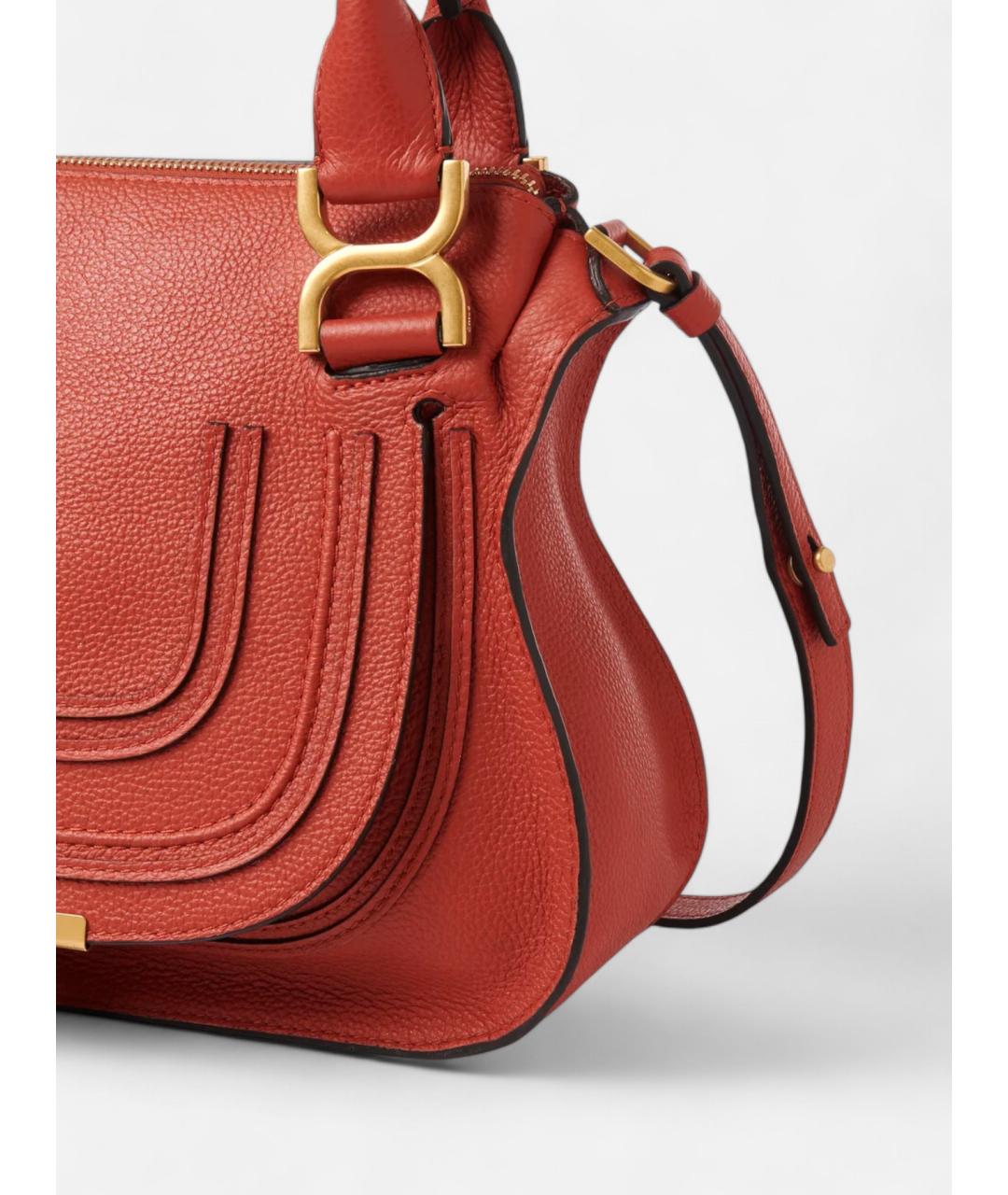 CHLOE Красная кожаная сумка тоут, фото 4