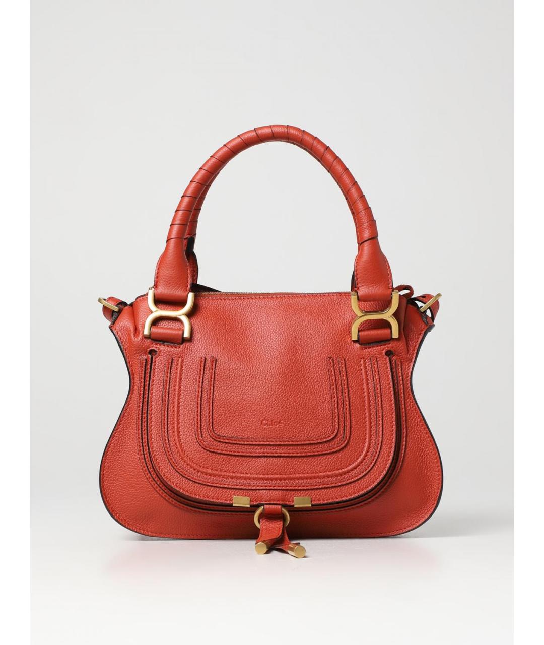 CHLOE Красная кожаная сумка тоут, фото 5