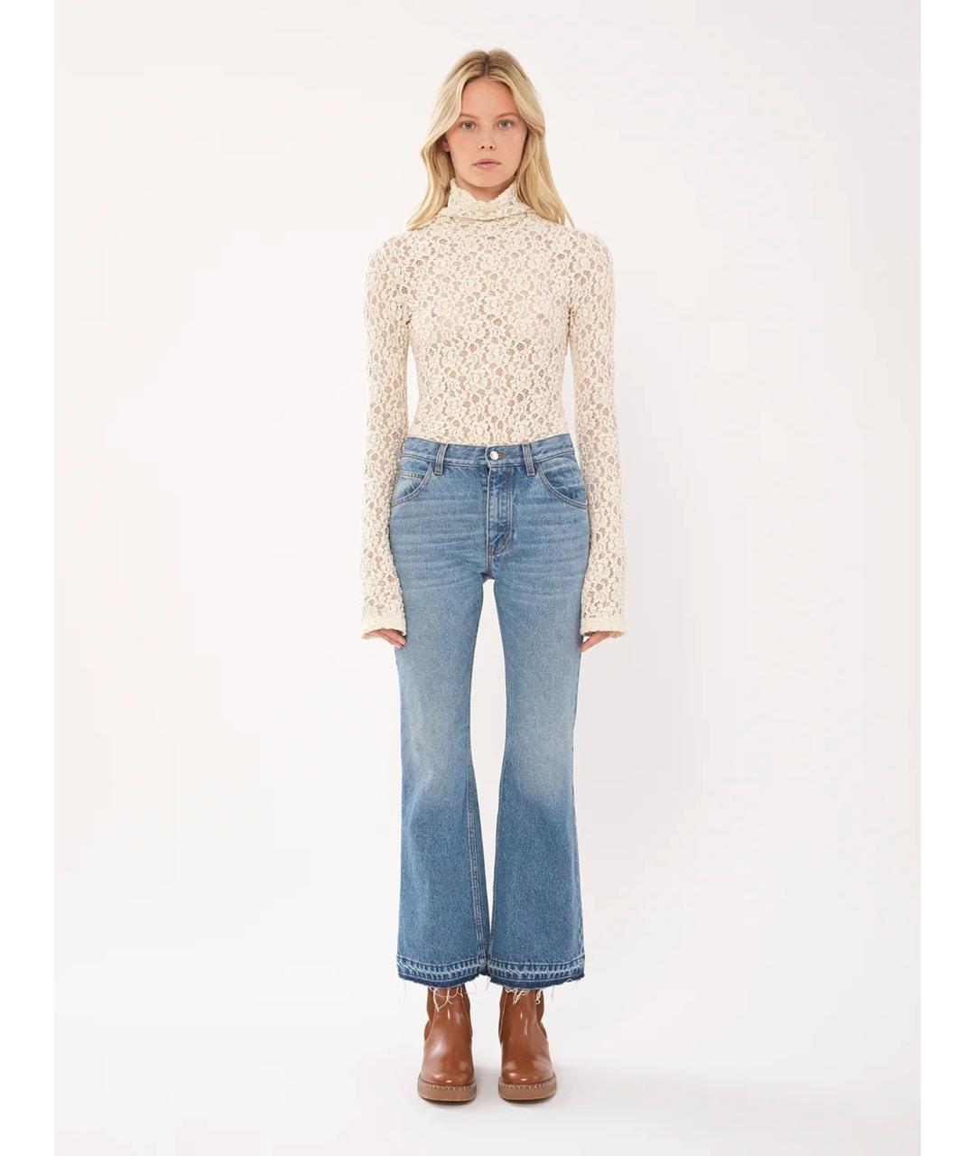 CHLOE Синие хлопковые прямые джинсы, фото 2