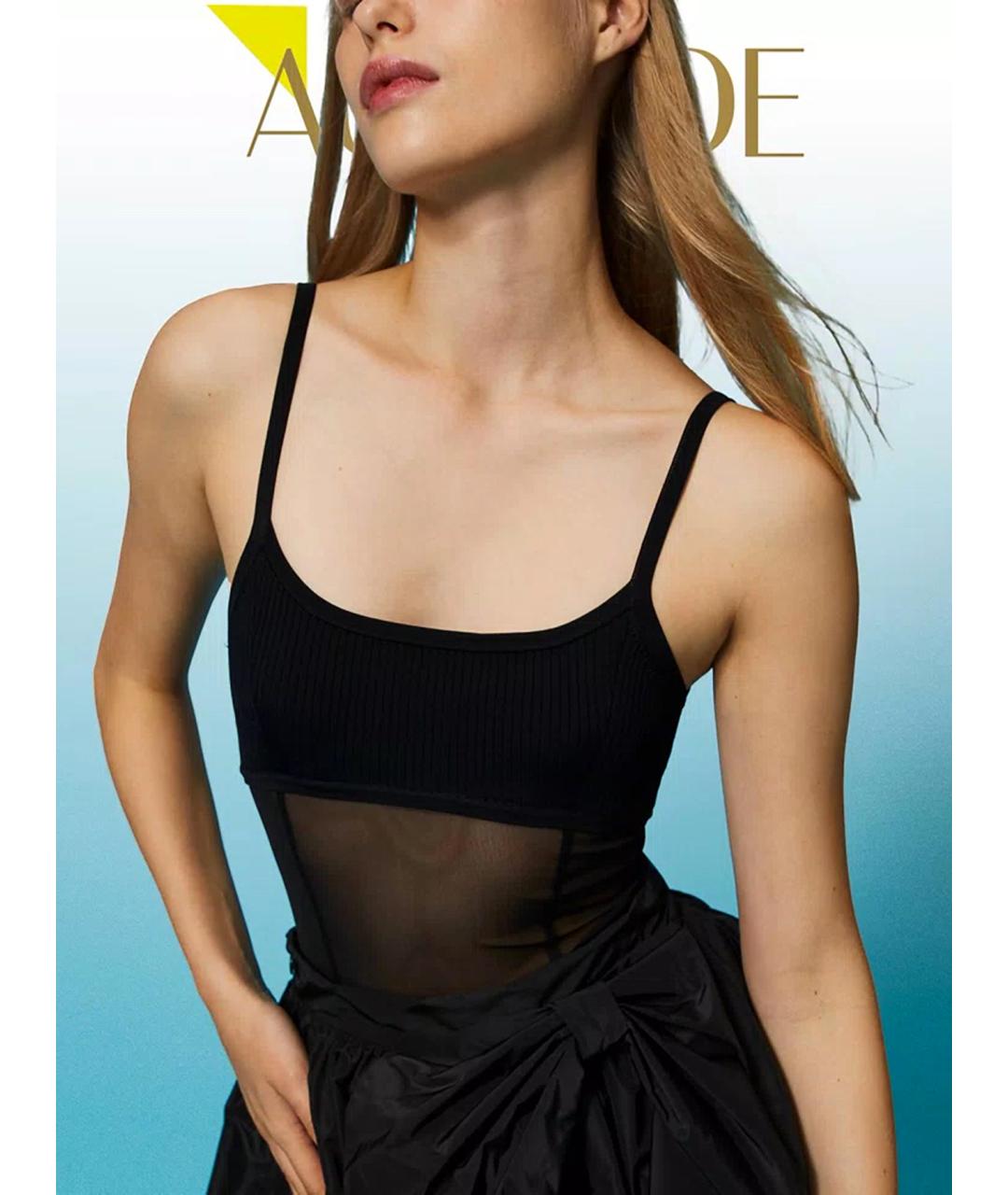 TWIN-SET Черное вискозное боди, фото 2