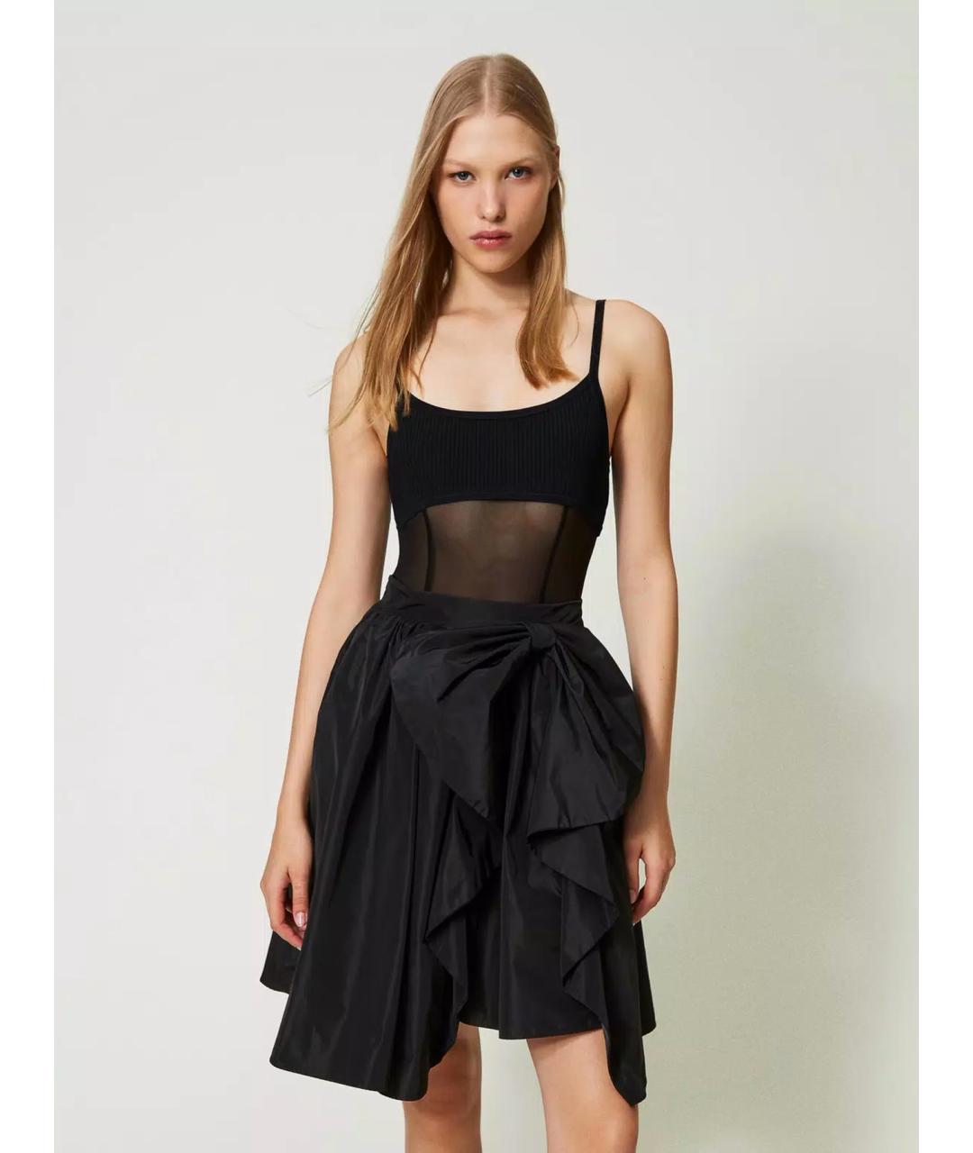 TWIN-SET Черное вискозное боди, фото 3