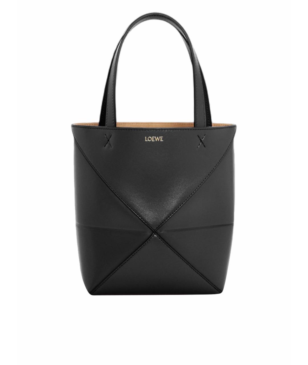 LOEWE Черная кожаная сумка тоут, фото 1