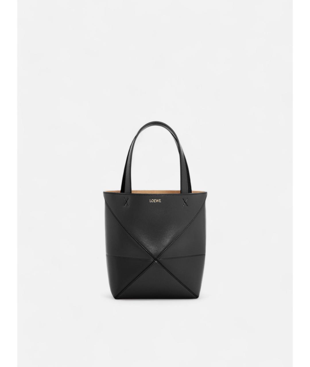 LOEWE Черная кожаная сумка тоут, фото 5