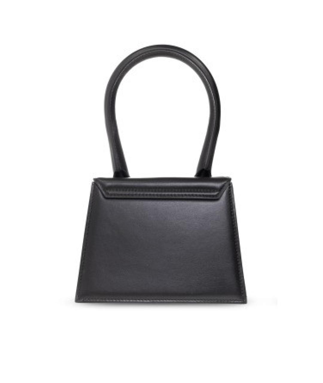 JACQUEMUS Черная кожаная сумка с короткими ручками, фото 4