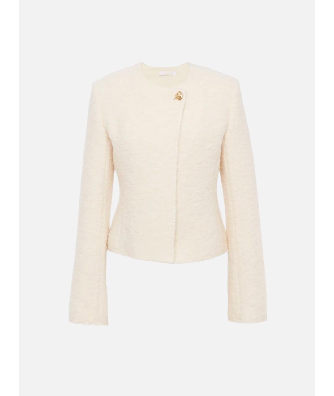 CHLOE Бежевый шерстяной жакет/пиджак, фото 5