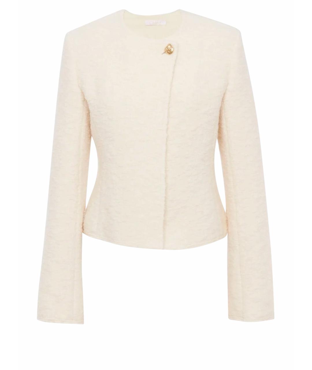 CHLOE Бежевый шерстяной жакет/пиджак, фото 6