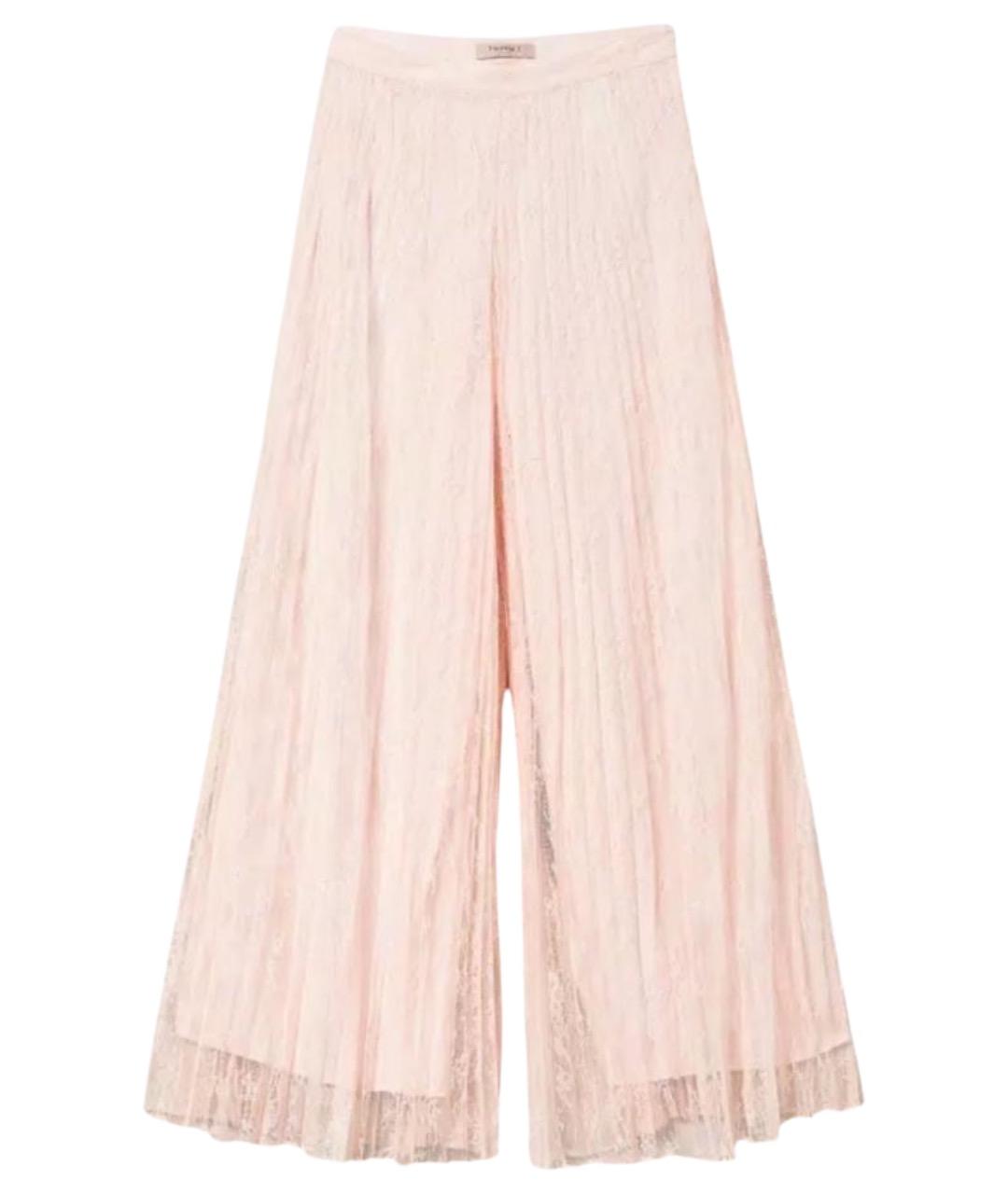 TWIN-SET Розовые полиэстеровые брюки широкие, фото 1