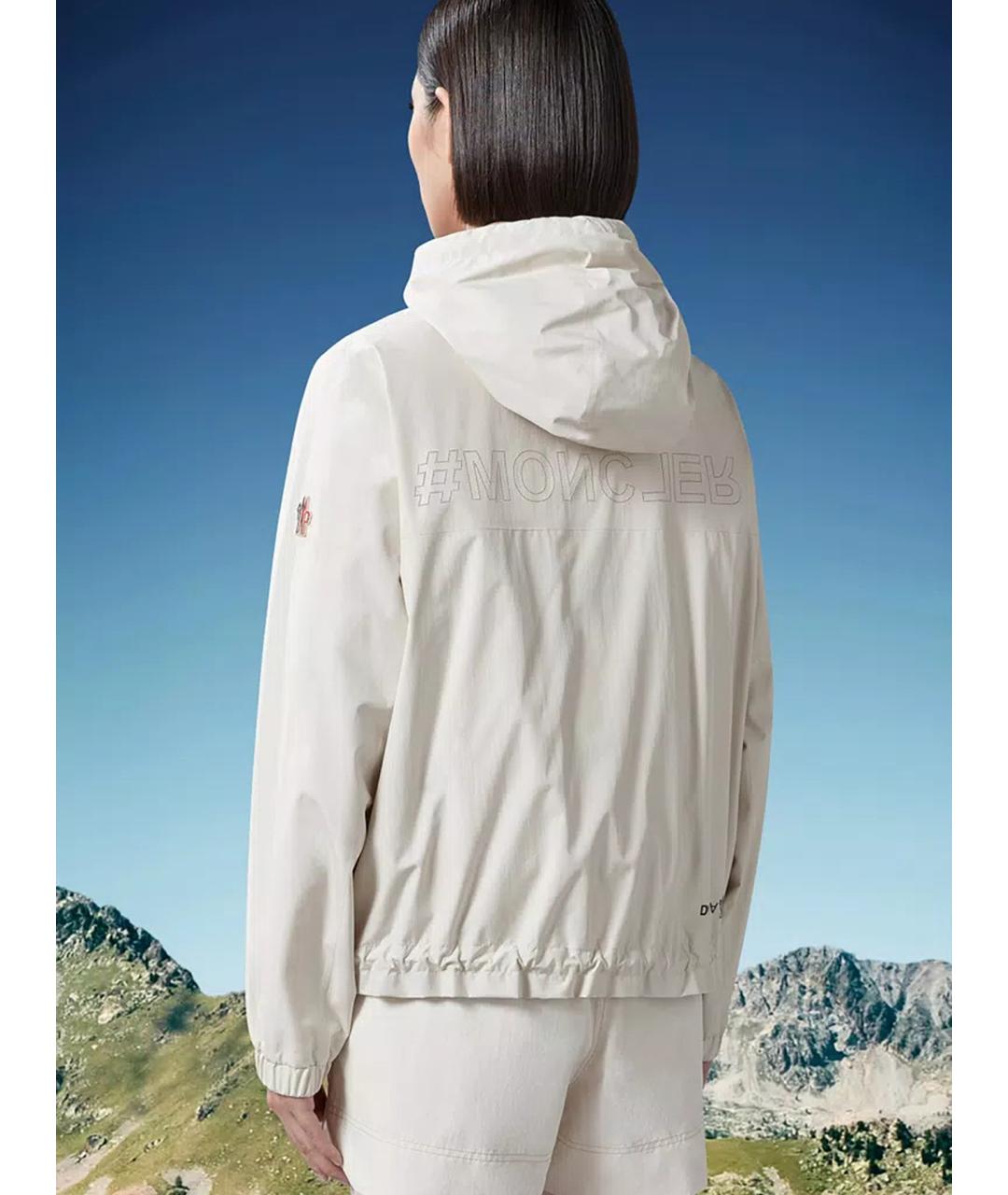 MONCLER Белая полиамидовая куртка, фото 4