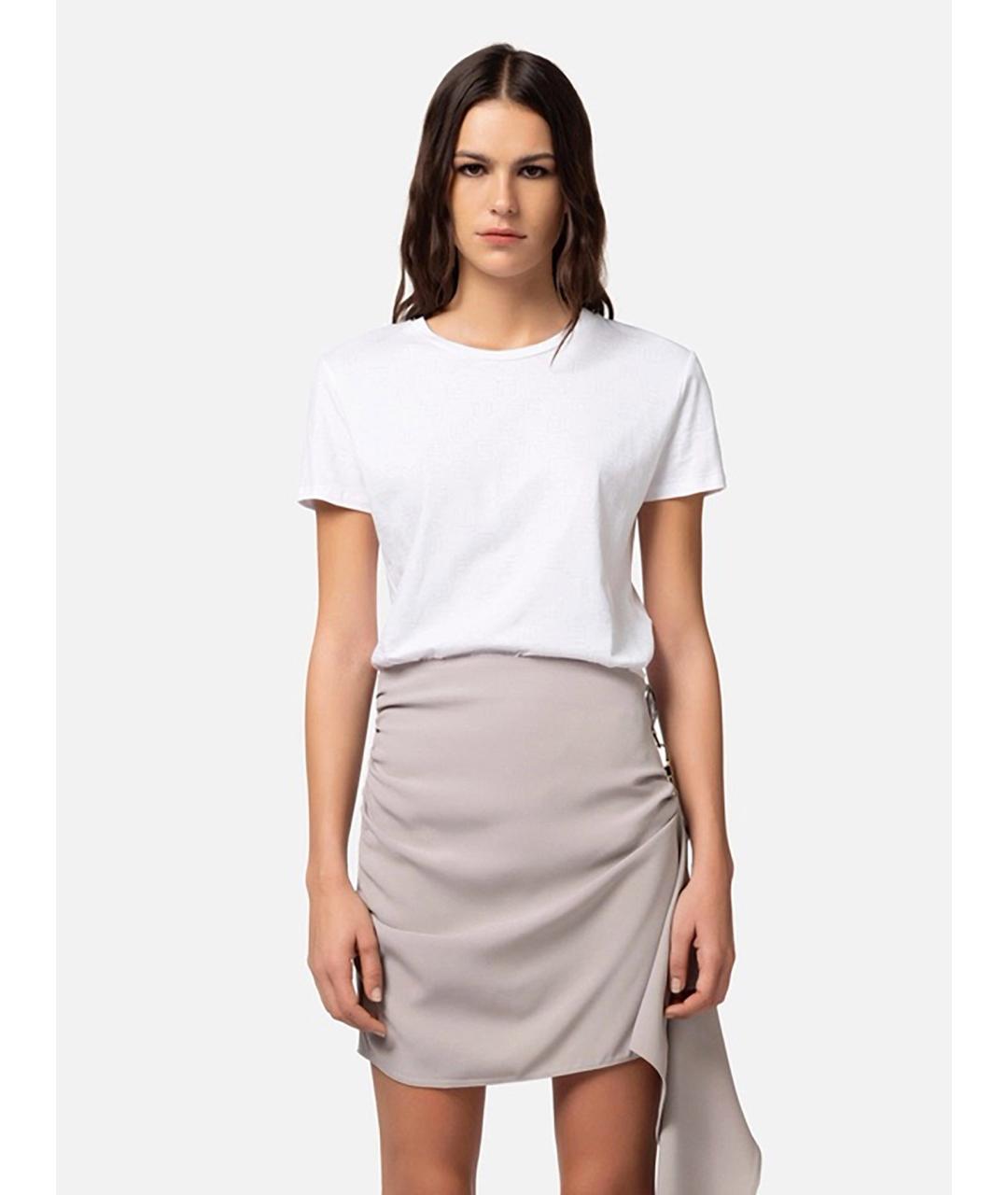 ELISABETTA FRANCHI Белая хлопковая футболка, фото 3