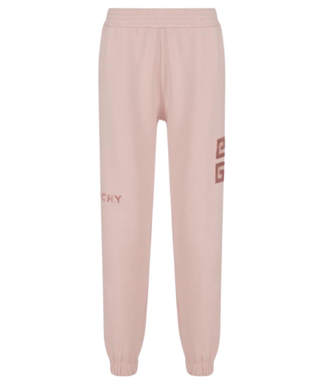 GIVENCHY Розовые хлопковые прямые брюки, фото 1