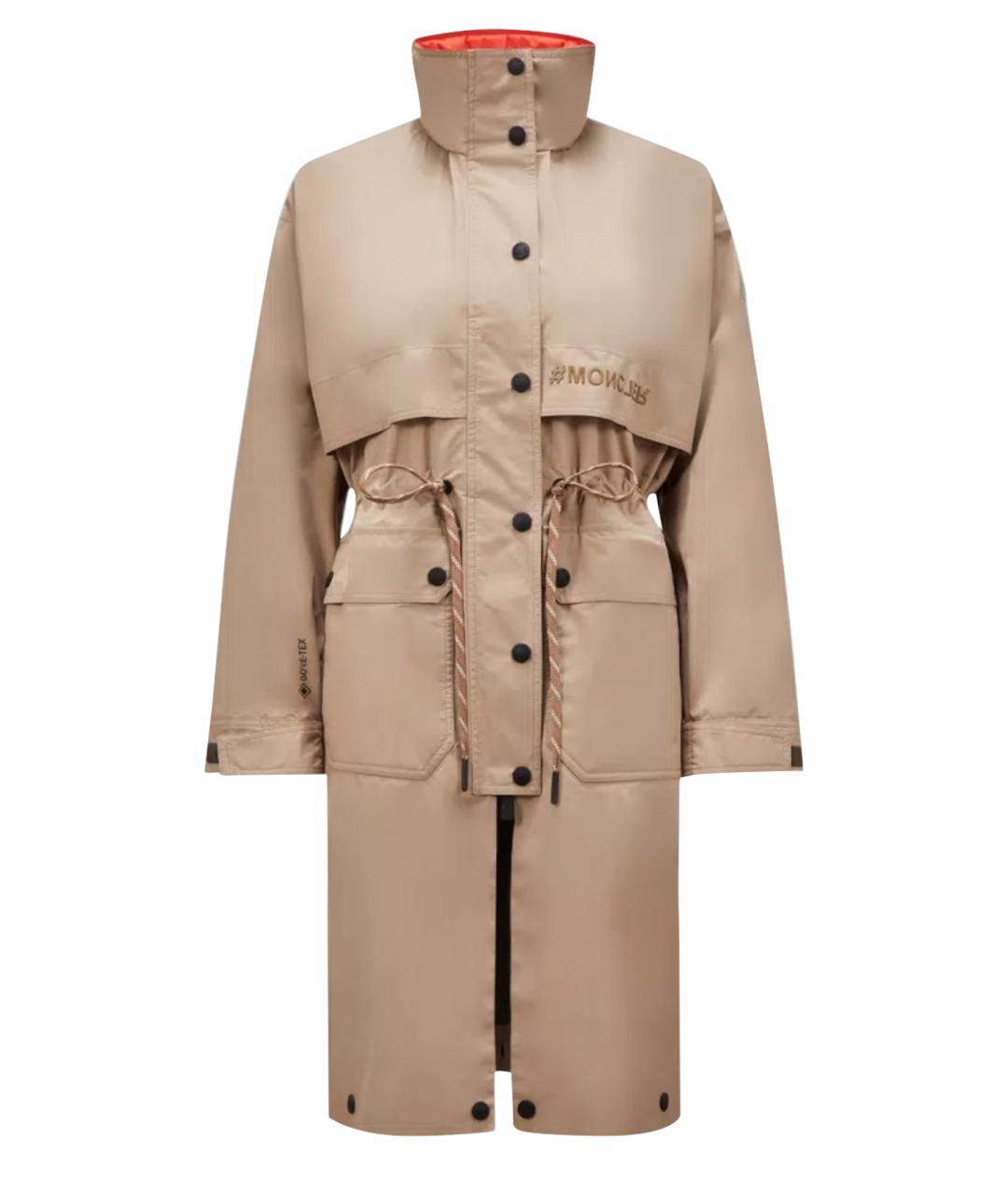 MONCLER Бежевая полиэстеровая парка, фото 1