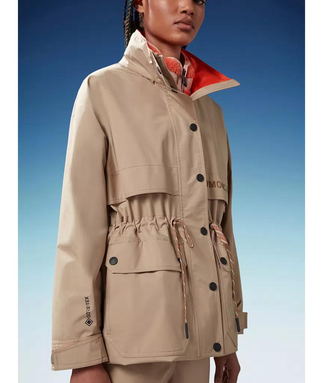 MONCLER Бежевая полиэстеровая парка, фото 3