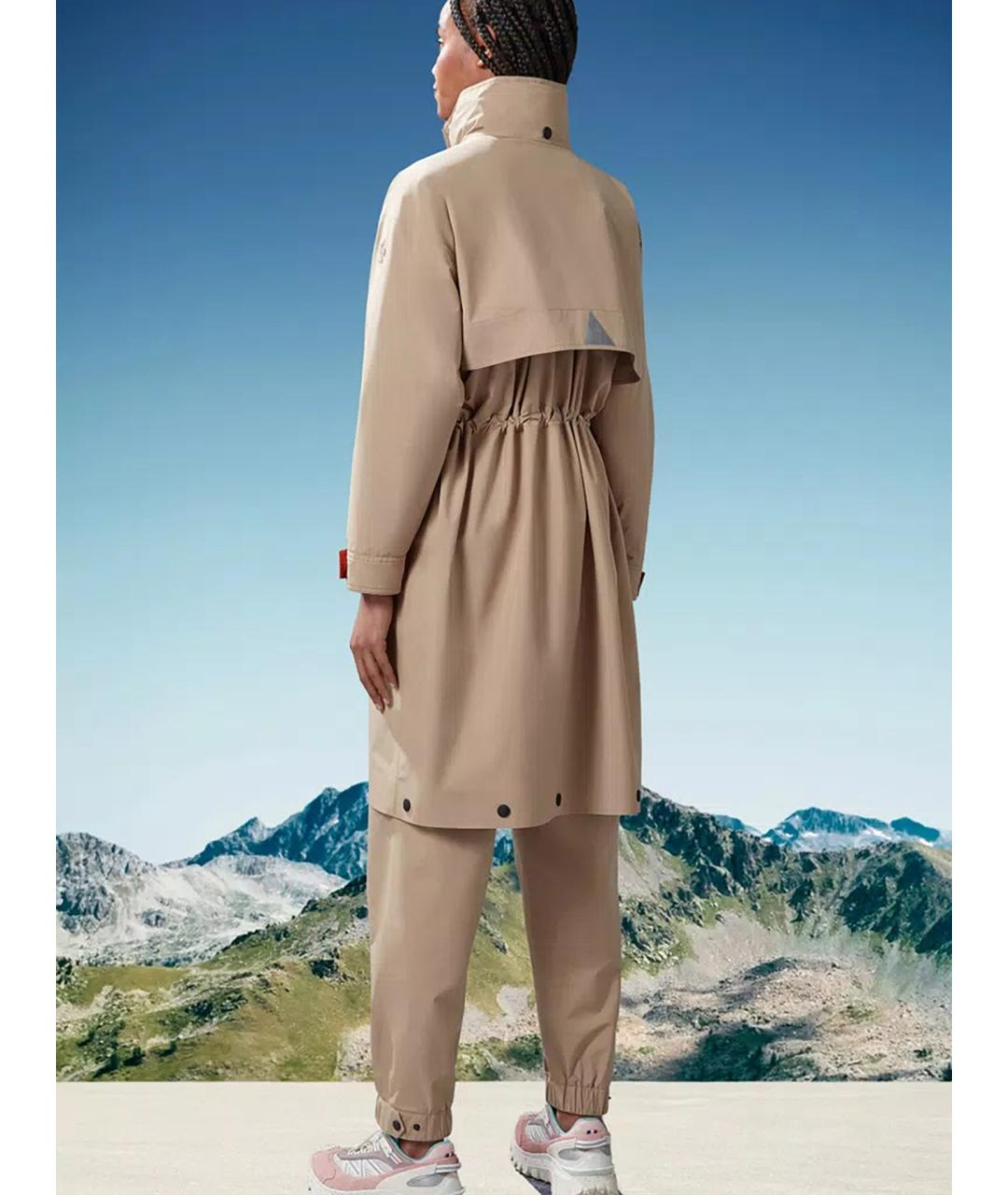 MONCLER Бежевая полиэстеровая парка, фото 4