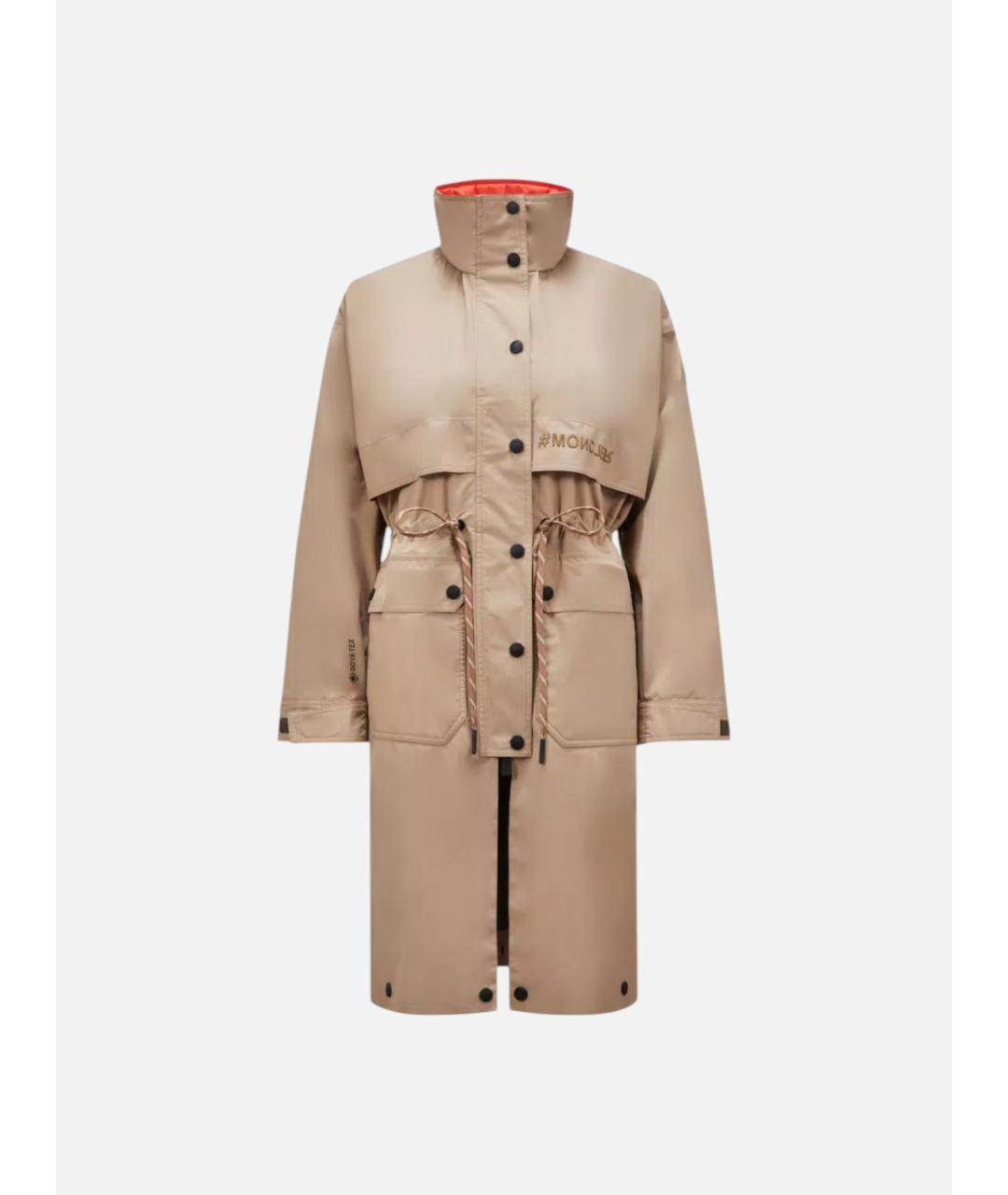 MONCLER Бежевая полиэстеровая парка, фото 5