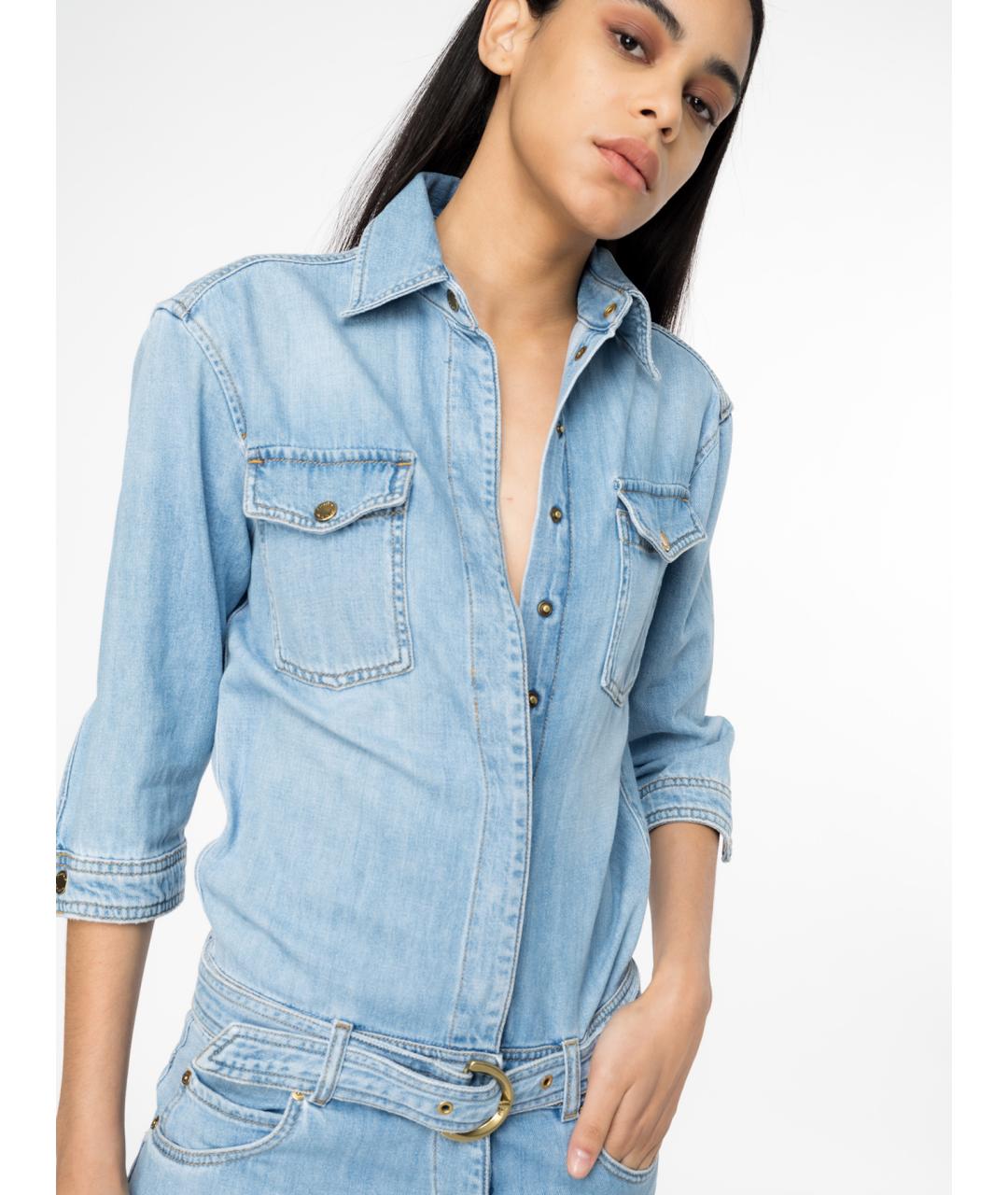 PINKO Синий хлопковый комбинезон, фото 3