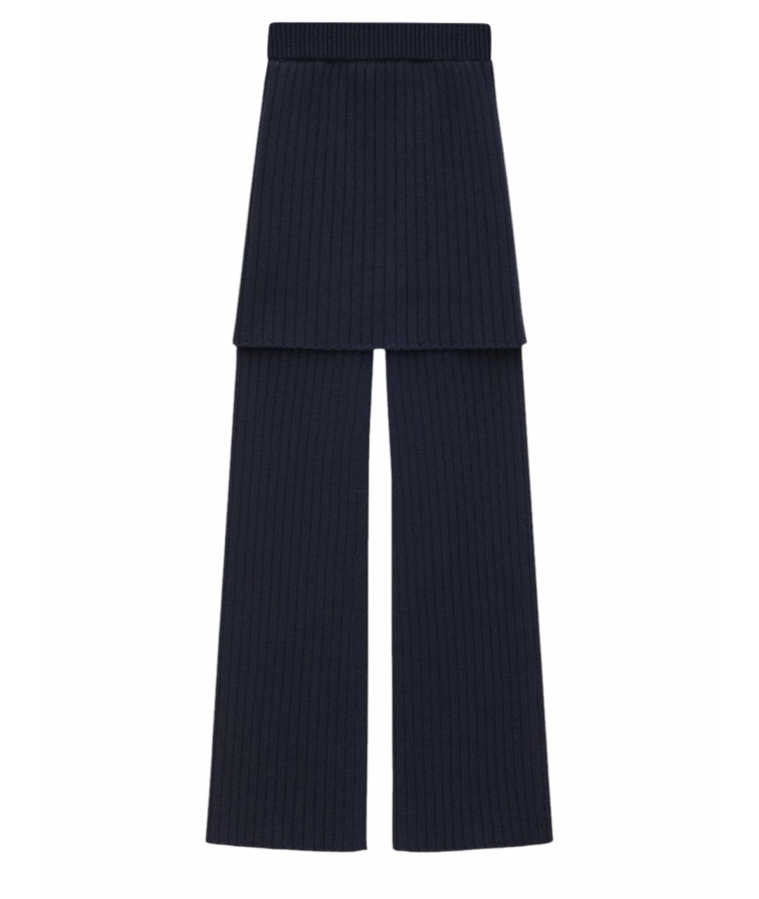 LOEWE Темно-синие шерстяные прямые брюки, фото 1