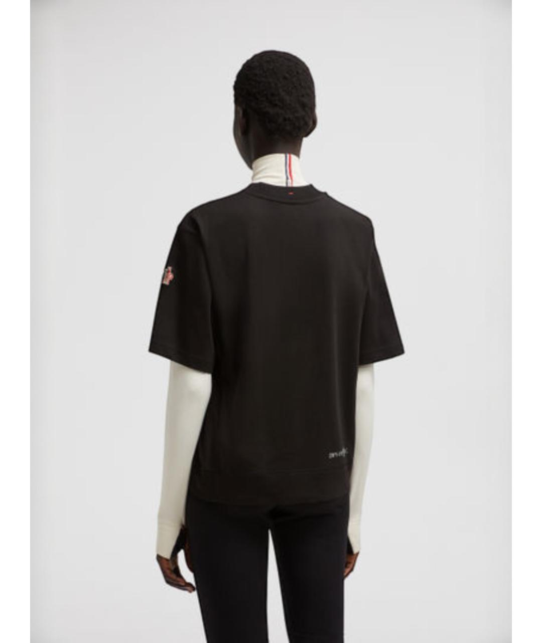 MONCLER Черная хлопковая футболка, фото 3