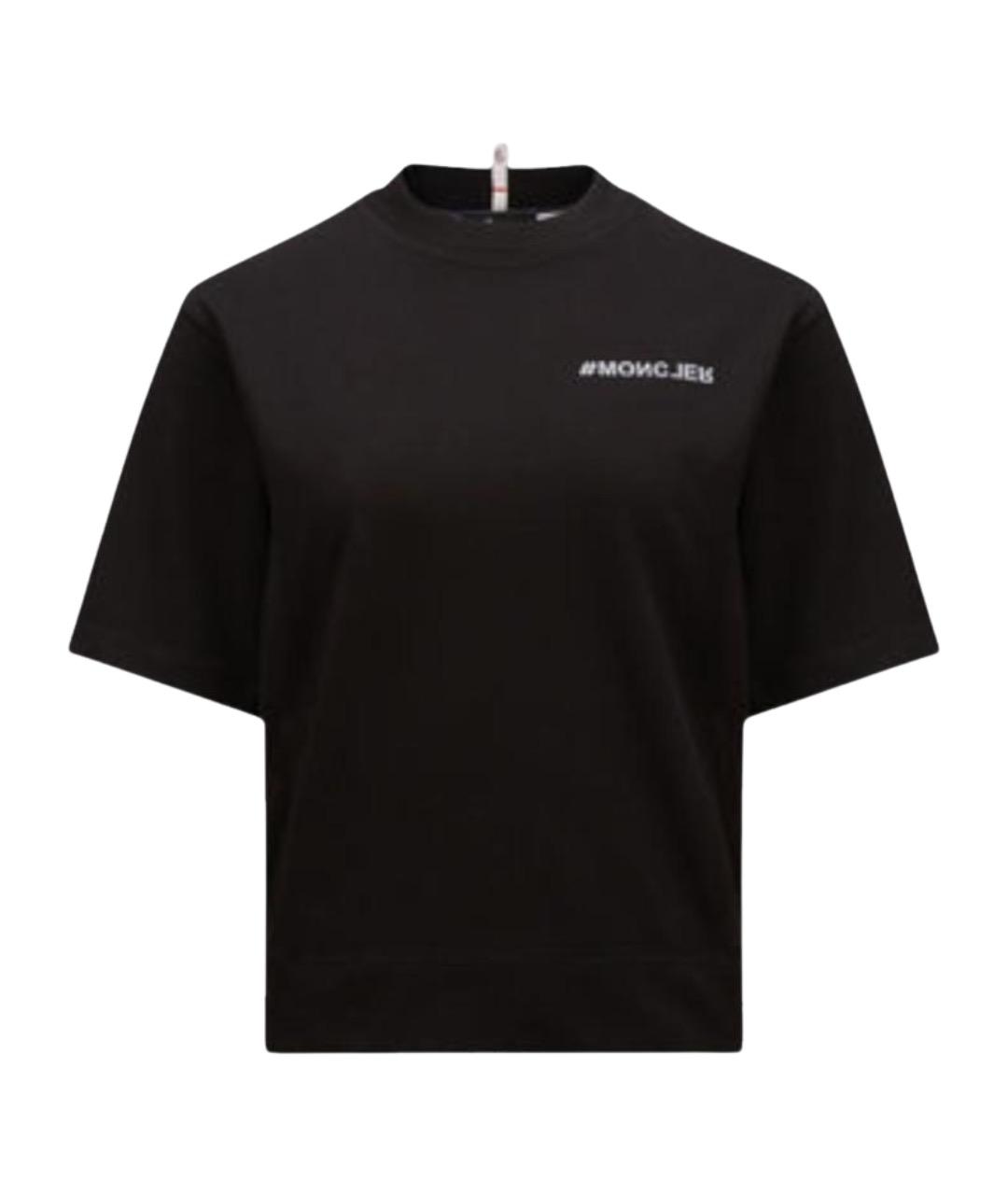 MONCLER Черная хлопковая футболка, фото 1