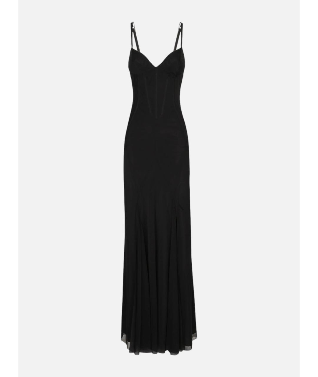 DOLCE&GABBANA Черное полиэстеровое вечернее платье, фото 4