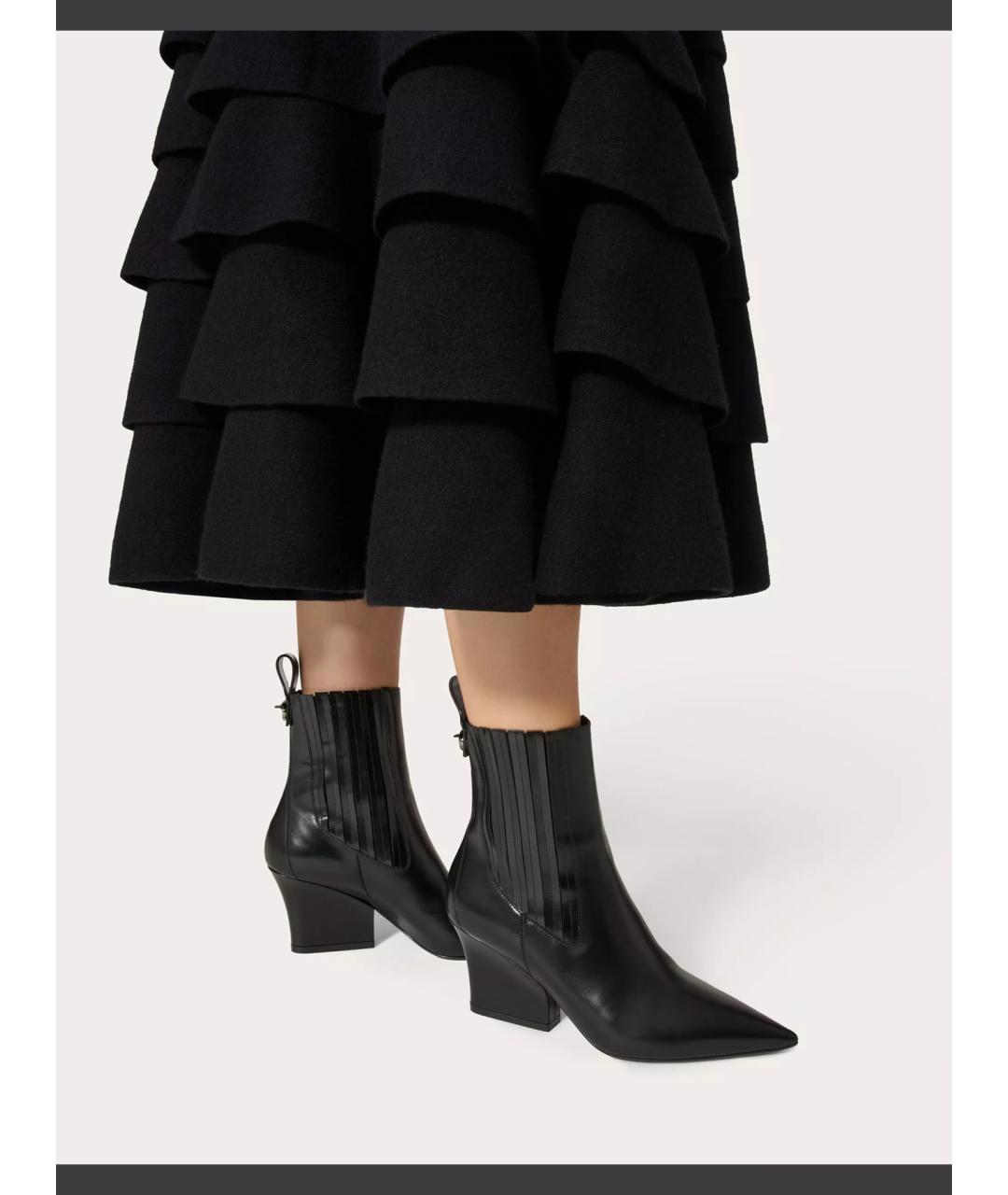 VALENTINO Черные кожаные ботинки, фото 3