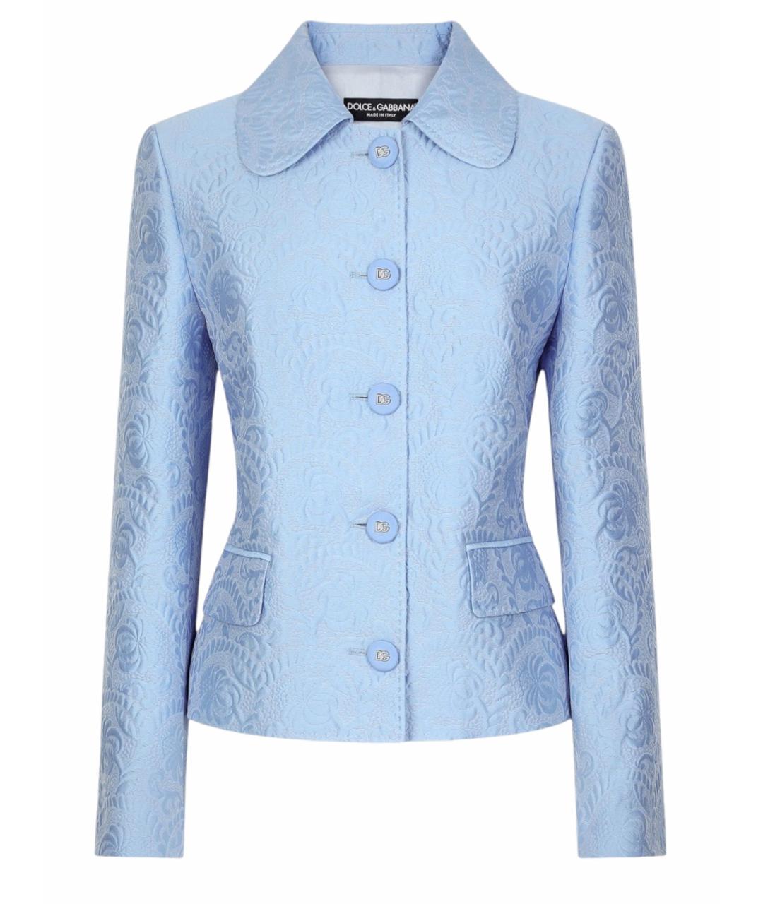 DOLCE&GABBANA Голубой хлопковый жакет/пиджак, фото 1