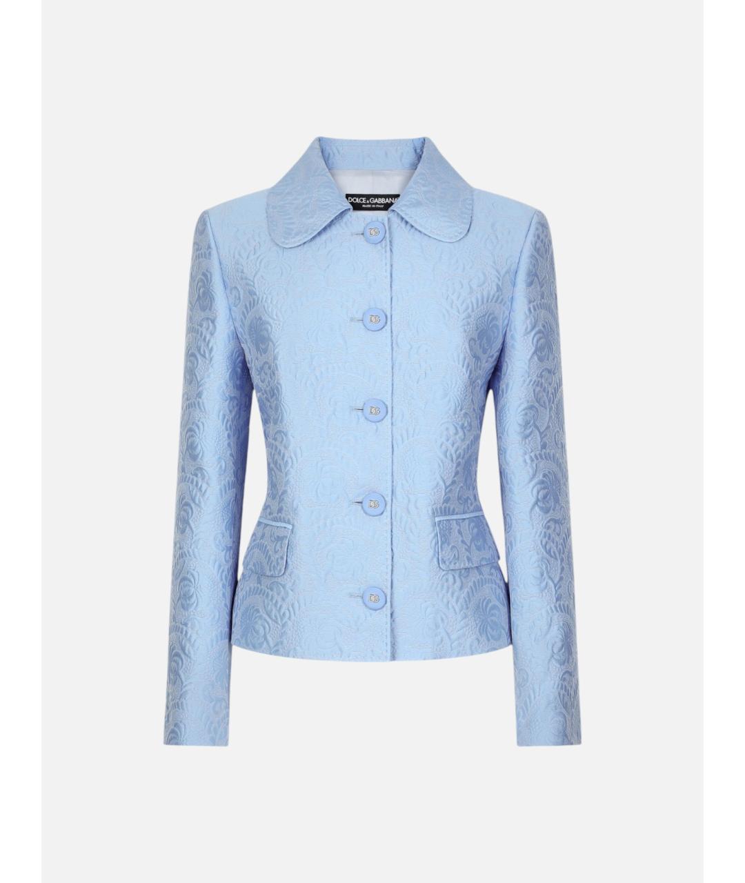 DOLCE&GABBANA Голубой хлопковый жакет/пиджак, фото 4