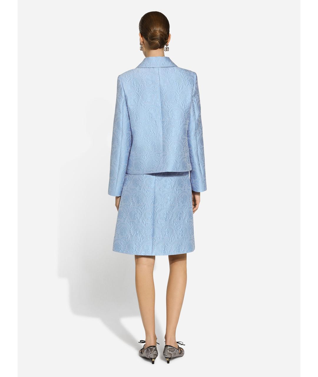 DOLCE&GABBANA Голубой хлопковый жакет/пиджак, фото 3
