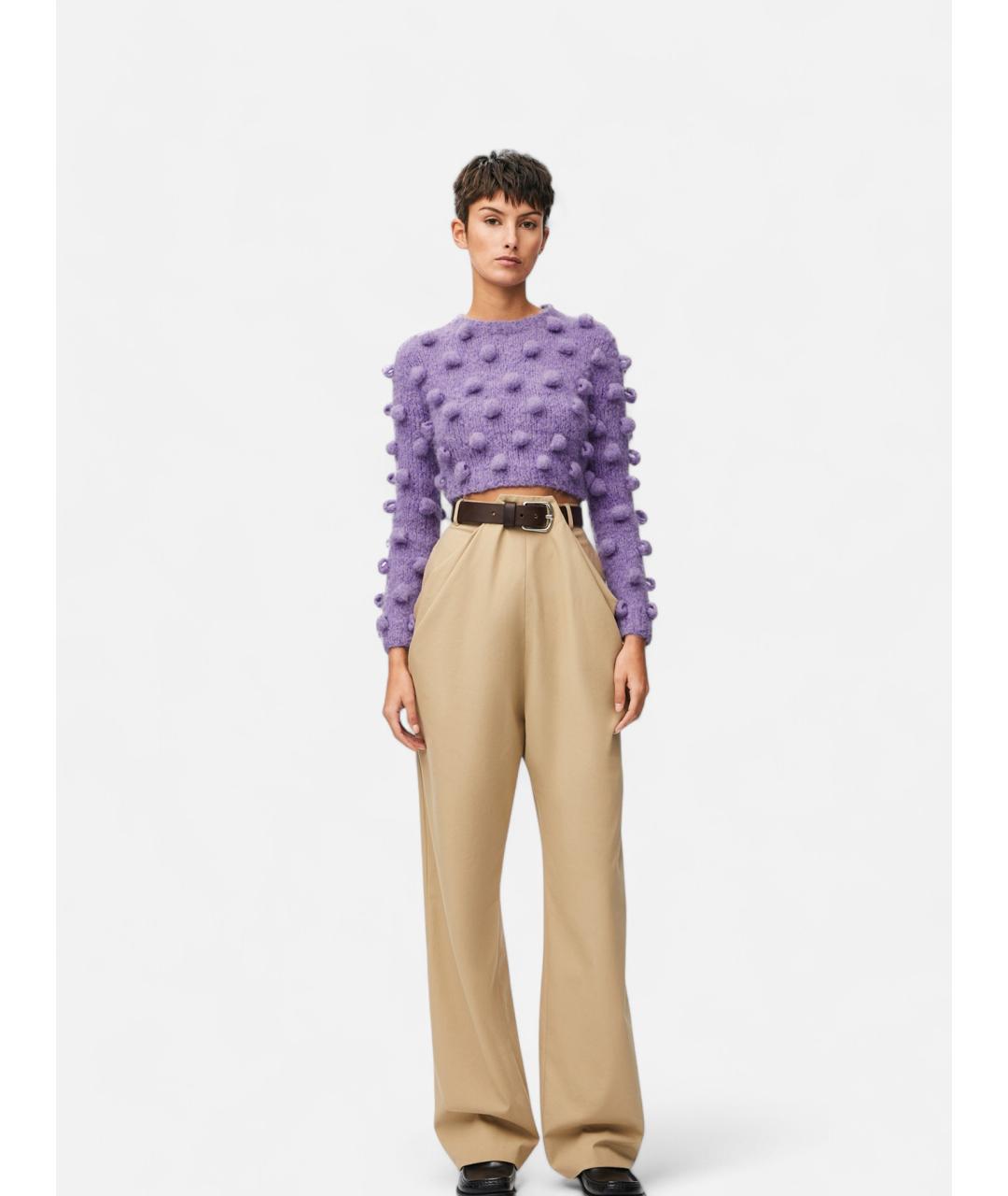 LOEWE Фиолетовый шерстяной джемпер / свитер, фото 2