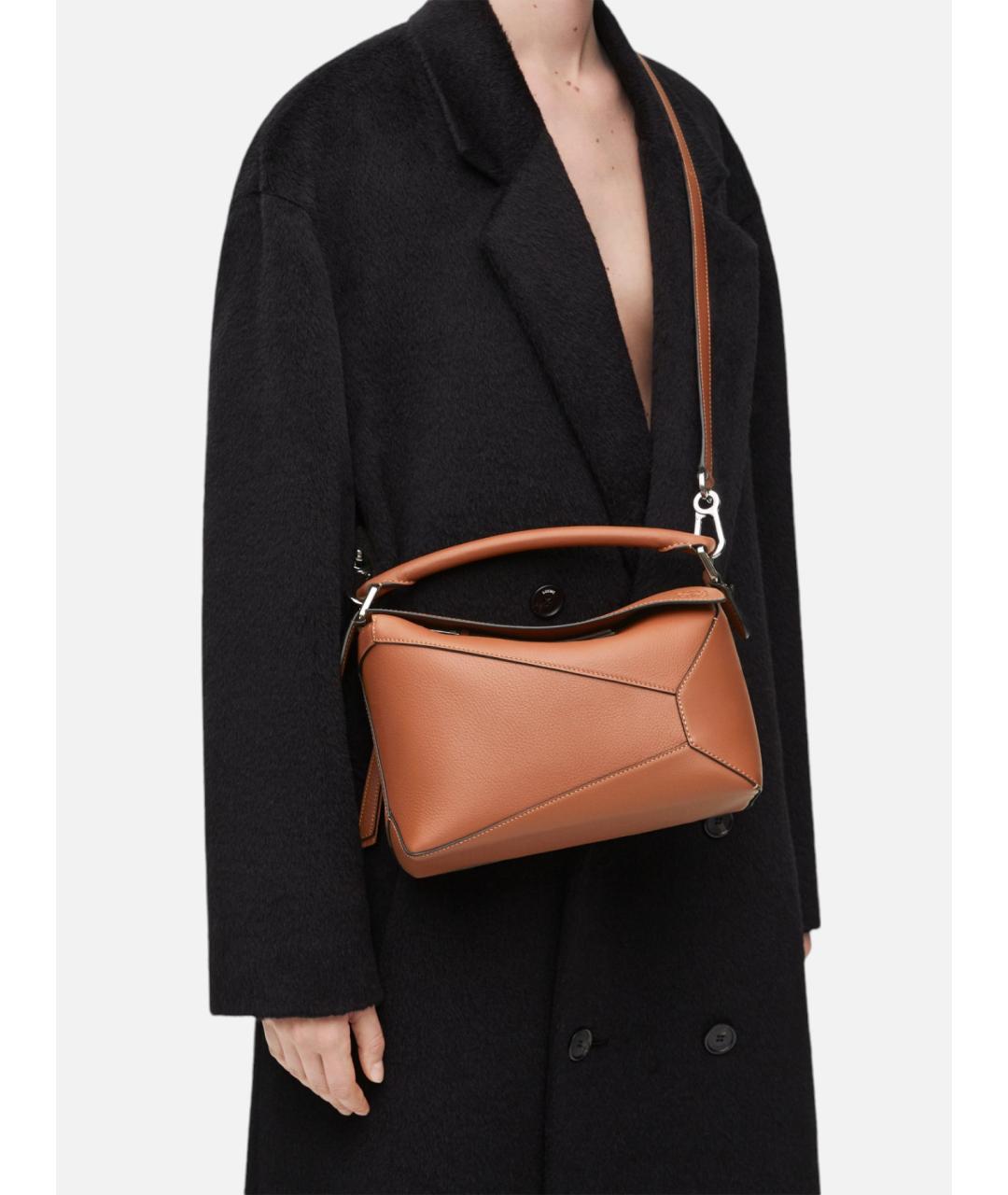 LOEWE Коричневая кожаная сумка через плечо, фото 3