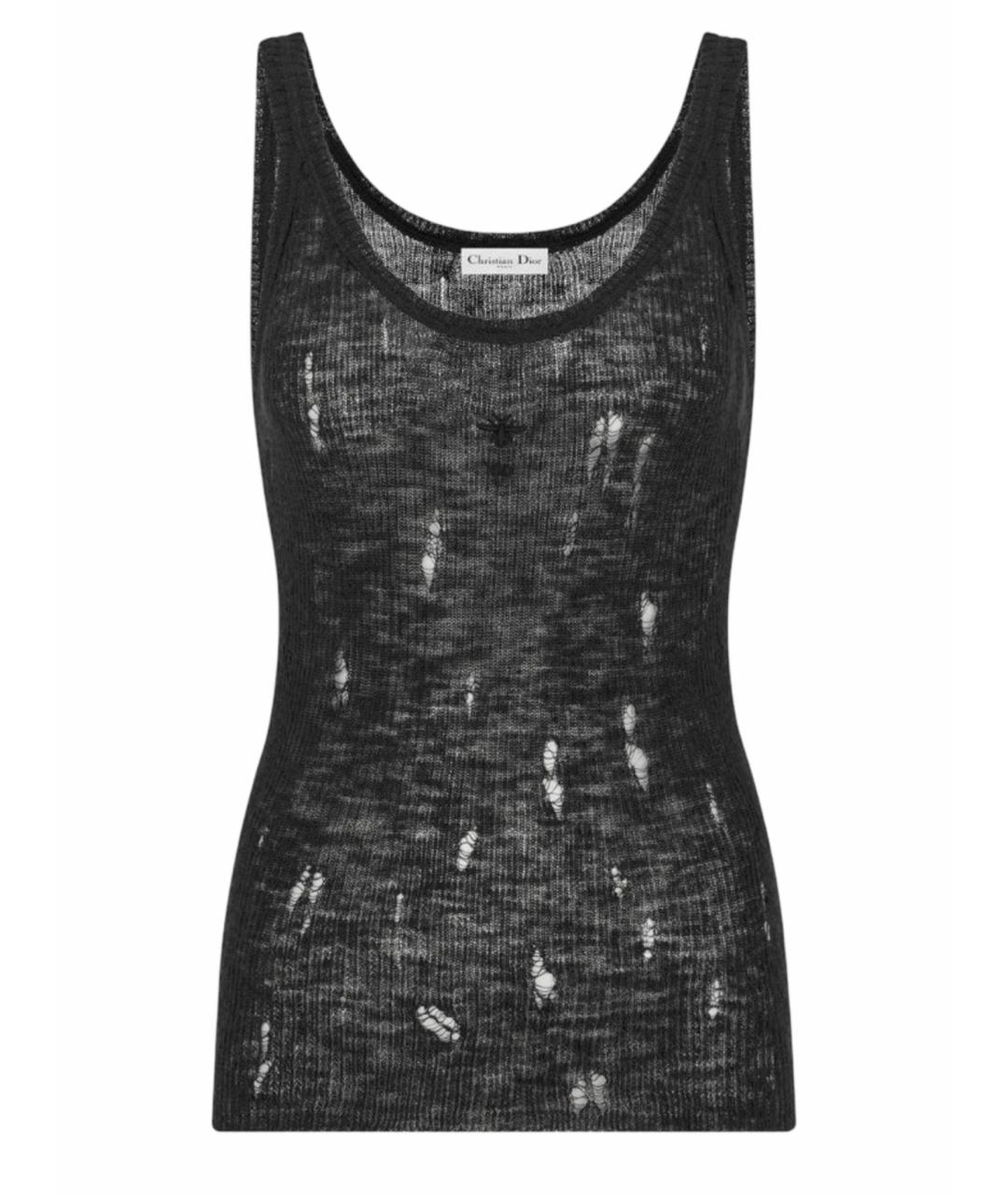CHRISTIAN DIOR Черная льняная майка, фото 1
