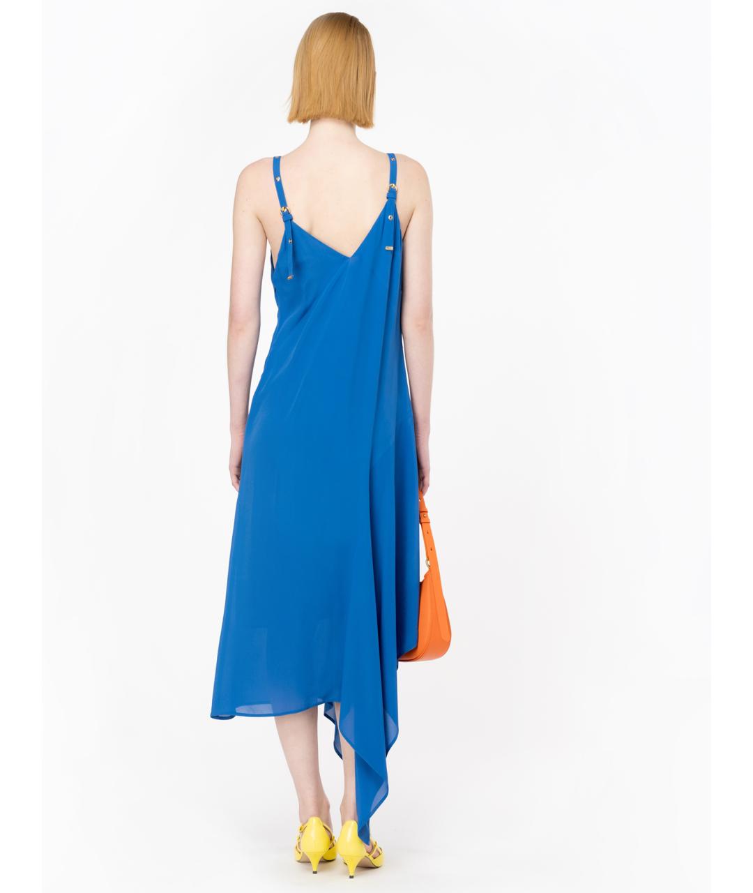 PINKO Синее вискозное повседневное платье, фото 4