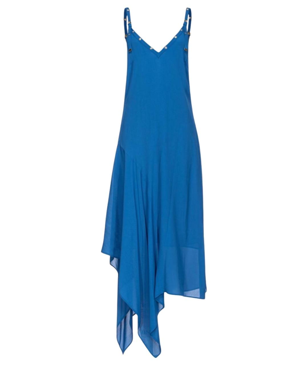 PINKO Синее вискозное повседневное платье, фото 1